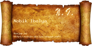 Nobik Ibolya névjegykártya